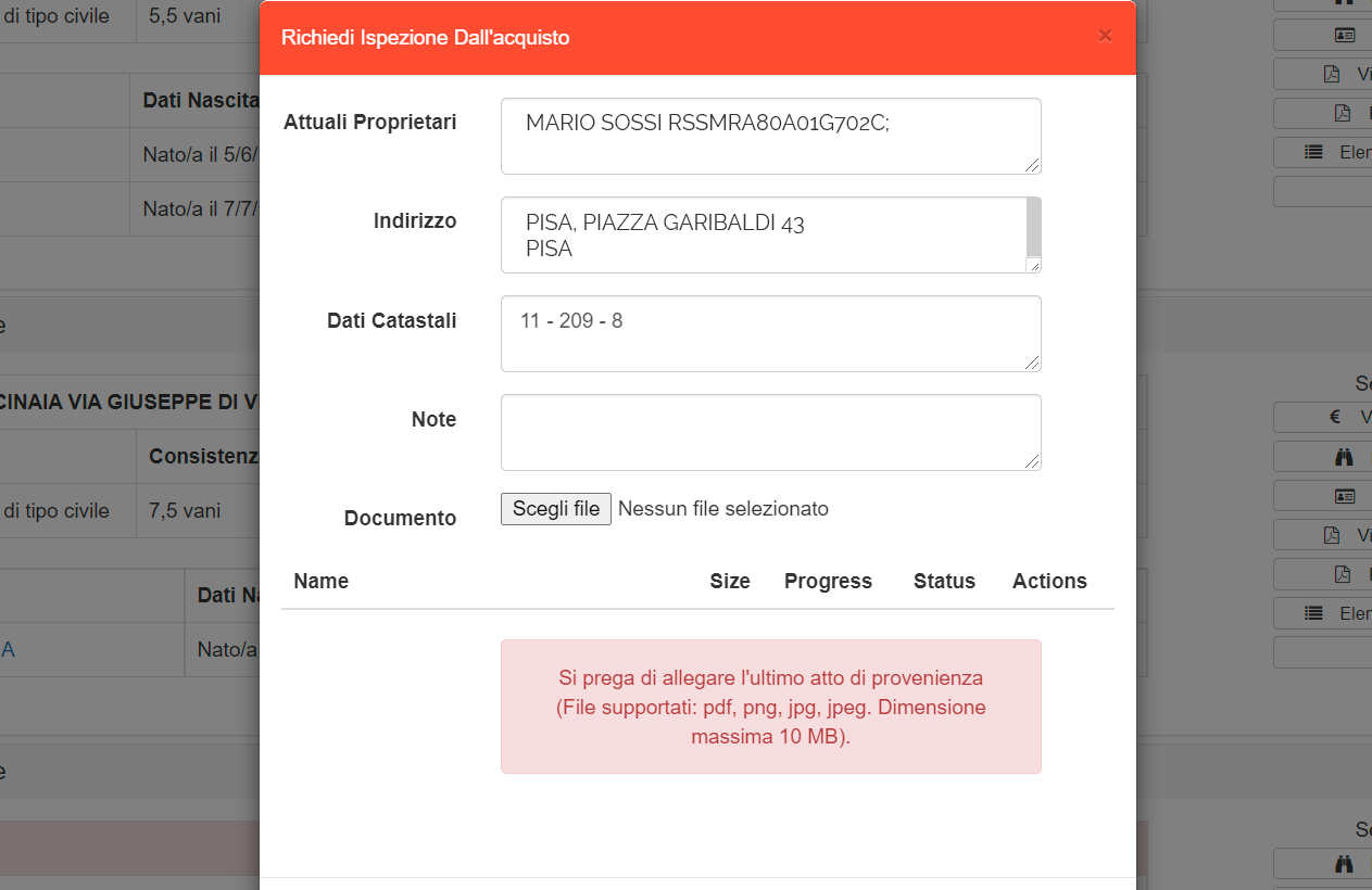 Ispezione Ipotecaria Con Skanner | Piattaforma Informazioni Immobiliari